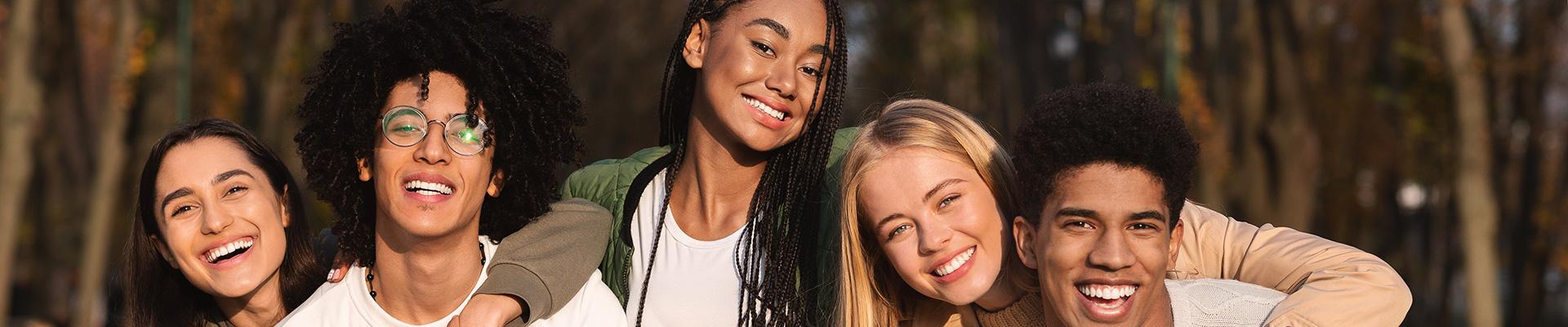 Group of teens smiling at camera