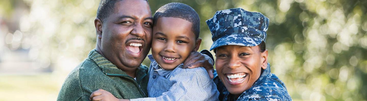 Happy military family