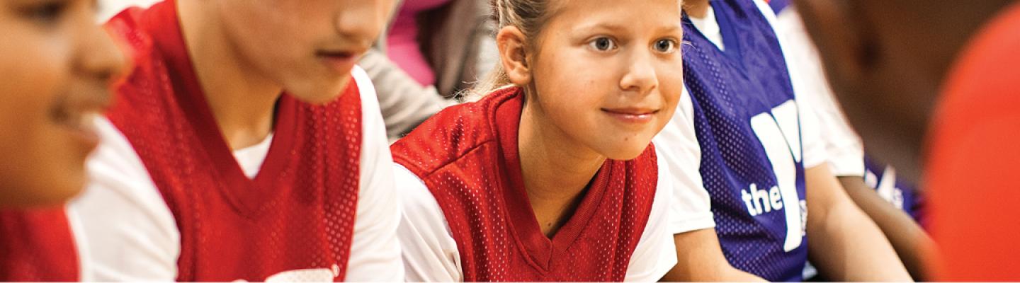 A group of YMCA youth sports players