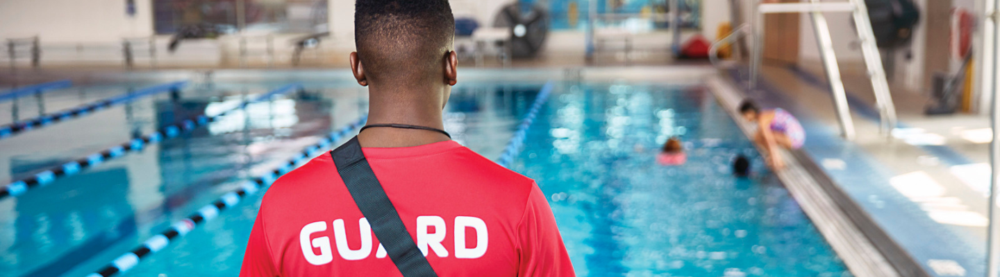 Lifeguard at the YMCA guarding the pool 