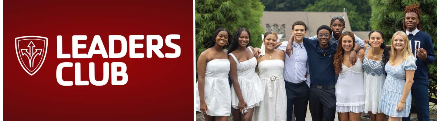 Leaders Club banner with teens in the program