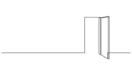 Continuous line drawing of opened door