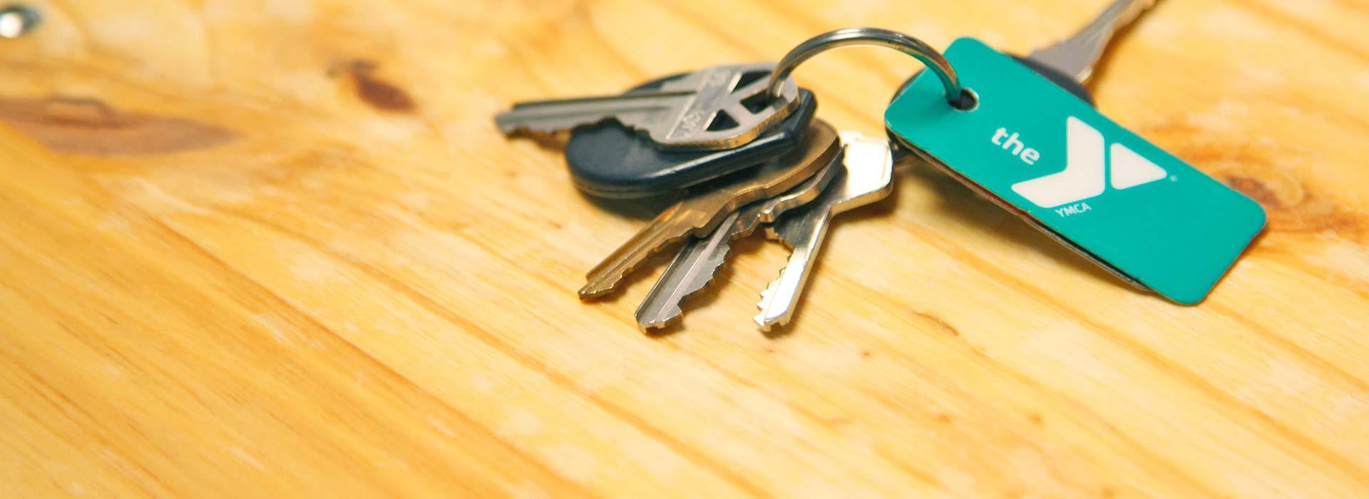 car keys on desk